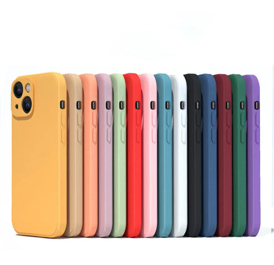 Original Square Liquid Silicone Phone Case For iPhone 15 14 13 11 12 Pro Max Mini X XS 7 8 Plus SE 2020 Shockproof Back Cover