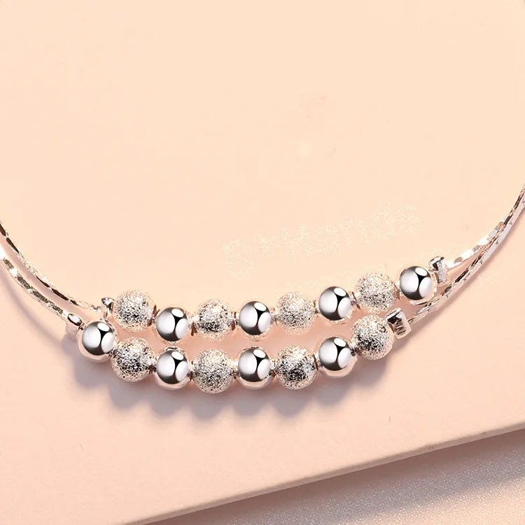 hot sale 925 Sterling Silver fine lovely beads chain bracelets for women fashion lady cute jewelry wedding party Christmas gifts