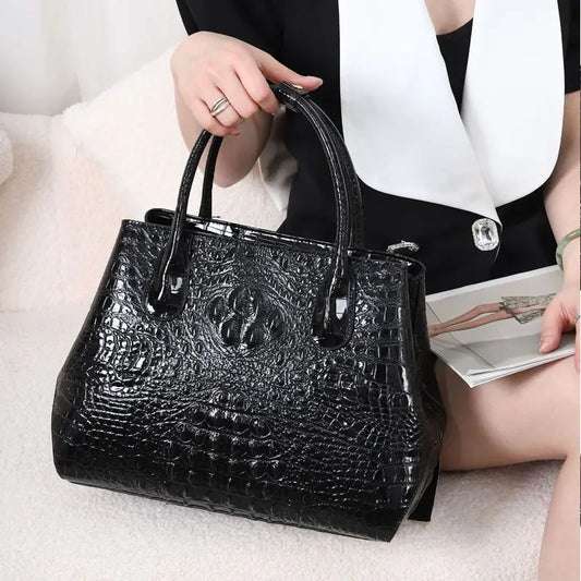New Fashion Brand Luxury Alligator Women Handbags Genuine Leather Ladies Shoulder Bags Female Real Natural Leather Crossbody Bag