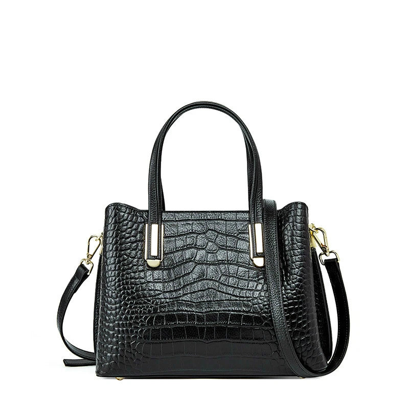 OYIXINGER Women Top-handle Bag Genuine Leather Crocodile Shoulder Bags For Women Luxury Design High Quality Messenger Bag Ladies